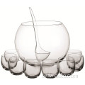 Glass Punch Bowl Set med skopad slev